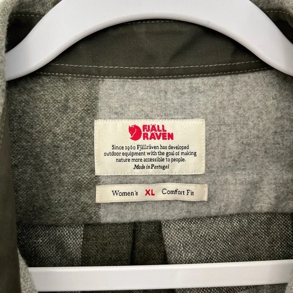 Fjallraven Green and Gray Plaid Canada Shirt Jacket Women’s XL Comfort Fit - Picture 3 of 8